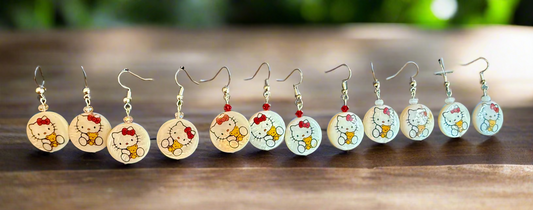 Hello Kitty shell earrings