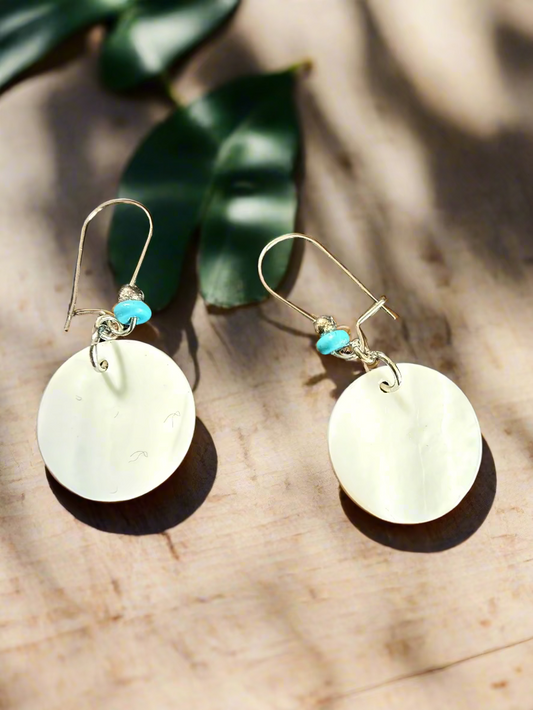 White shell earring
