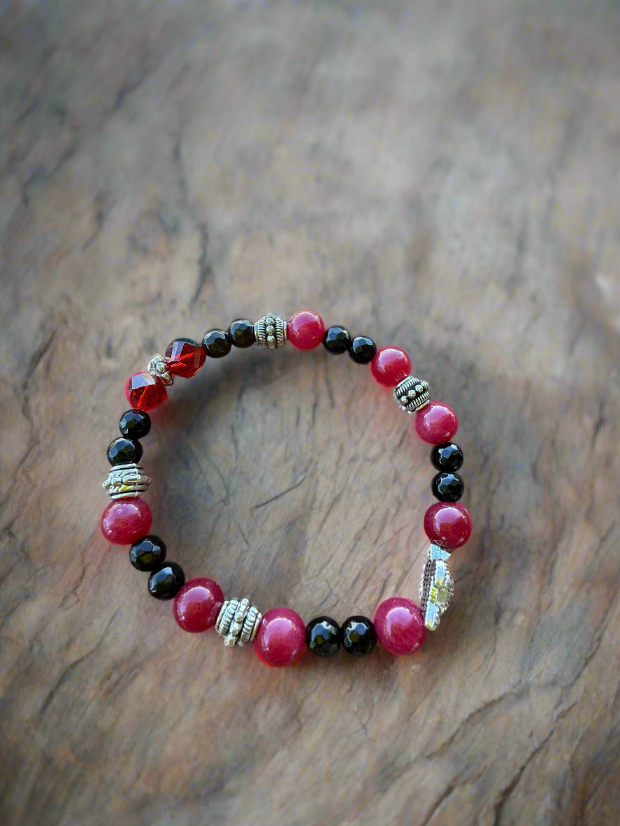 red & black bracelet