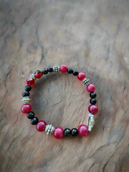 red & black bracelet